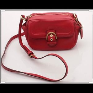 NWT Coach Campbell Leather Camera Bag - Red
